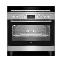 Beko BGTW11227EXA 90x60cm Cooking Range, Top Gas, Bottom Electric Oven, Stainless Steel