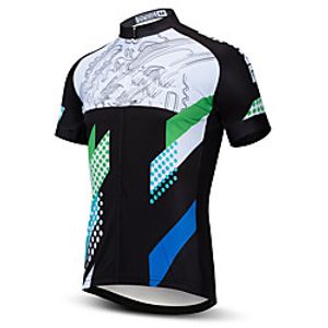 21Grams Men's Short Sleeve Cycling Jersey Summer Spandex Polyester BlackWhite Polka Dot Bike Jersey Top Mountain Bike MTB Road Bike Cycling Quick Dry Moisture Wicking Breathable Sports Clothing Lightinthebox