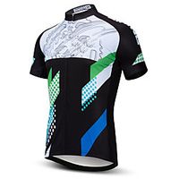 21Grams Men's Short Sleeve Cycling Jersey Summer Spandex Polyester BlackWhite Polka Dot Bike Jersey Top Mountain Bike MTB Road Bike Cycling Quick Dry Moisture Wicking Breathable Sports Clothing Lightinthebox - thumbnail