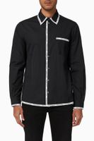 Logo Piping Shirt in Cotton Poplin - thumbnail