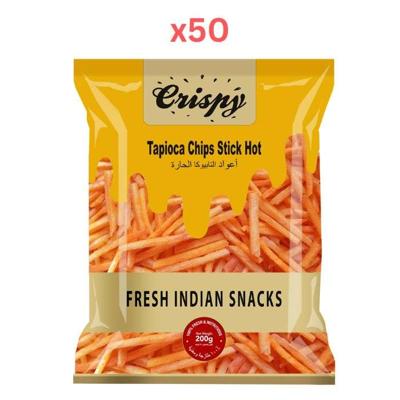 Crispy Tapioca Chips Stick Hot 200gm Pack of 50