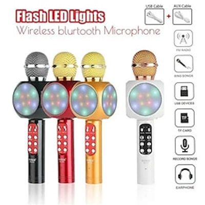 Fashion KTV Handheld Wireless Microphone Speaker Reverberation Voice Condenser Karaoke Recording Live Surround Sound miniinthebox