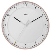 Braun Wall Clock Bc17Pw, Silent Sweeping Quartz Movement, Semi-Tempered Glass, Easy To Read Dial, 30 Cm Clock Diameter, Classic Braun Design, 2 Year Guarantee, Pink & White