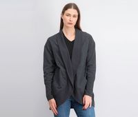 Womens Camp Fleece Wrap Cardigan  Heather Gray - thumbnail