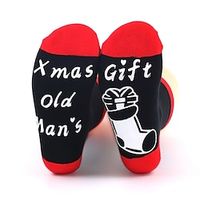 Santa Claus Christmas Socks Crew Sock Men's Women's Christmas Christmas Christmas Eve Cotton Socks miniinthebox - thumbnail