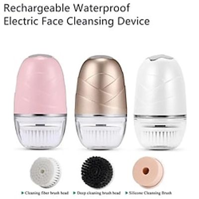 Powered Facial Cleansing Devices USB Charging Waterproof Facial Cleansing Brush with 2 Brush Heads Lightinthebox