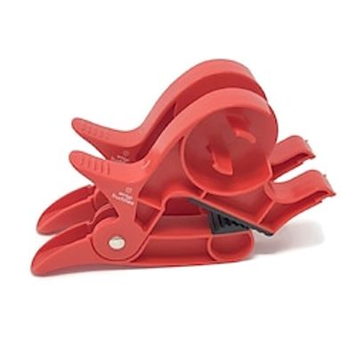 Wrap Buddies Wrapping Paper Clamps - 2 Gift Wrapping Paper Holder Clamps with Integrated Tape Dispensers, Simple Gift Wrap Table Clamps, Wrapping Paper Holder Clips and Tape Dispensers (Cherry Red) Lightinthebox