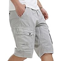 Men's Cargo Shorts Shorts Work Shorts Button Multi Pocket Plain Wearable Knee Length Outdoor Daily Going out Fashion Classic Black Army Green Lightinthebox