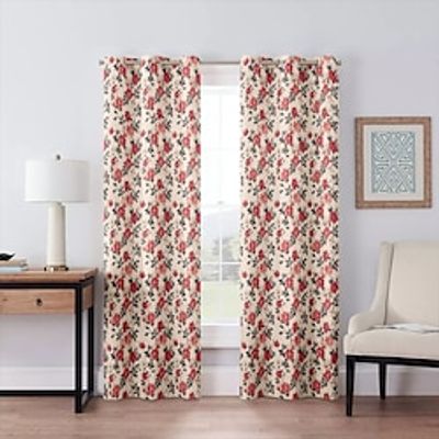 2 Panels American Floral Curtain Drapes 100% Blackout Curtain For Living Room Bedroom Kitchen Window Treatments Thermal Insulated Room Darkening Lightinthebox