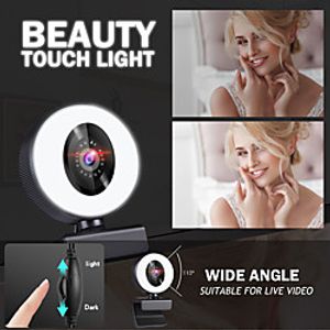 Webcam 4K Mini Web Camera For Computer Laptop With Microphone Ring Light Video Webcam 1080P Live Broadcast Auto Focus Web Cam Lightinthebox