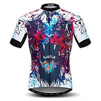 men's cycling jersey short sleeved outdoor pro biking riding clothing mountain bicycle jerseys breathable skull t- shirt tops Lightinthebox - thumbnail