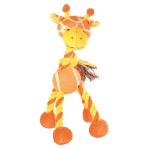 Trixie Rope Animal With Tennis Ball Dog Toy - Orange - 28CM