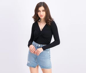 Womens Long Sleeve Top  Black