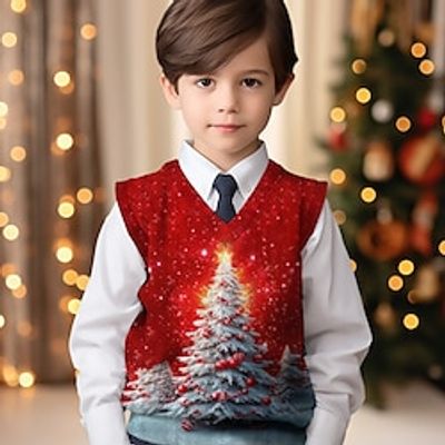 Christmas Boys 3D Christmas Tree Sweater Vest Sleeveless 3D Print Fall Winter Sports Fashion Streetwear Polyester Kids 3-12 Years V Neck Outdoor Casual Daily Regular Fit Lightinthebox Christmas Boys 3D Christmas Tree Sweater Vest Sleeveless 3D Print Fall Winter Sports Fashion Streetwear Polyester Kids 3-12 Years V Neck Outdoor Casual Daily Regular Fit Lightinthebox