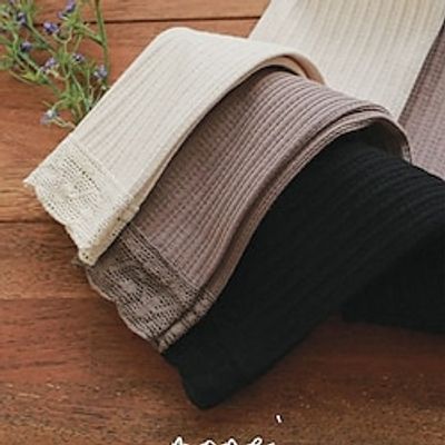 Kids Girls' Fleece Lined Leggings Solid Color Active Ruched School 7-13 Years Spring Black Brown Beige Lightinthebox
