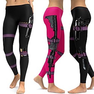 Women's Running Tights Leggings Yoga Pants Yoga Leggings Jacquard Cropped Leggings Tights Leggings Butt Lift Quick Dry Breathable Stripes Black Fuchsia Spandex Yoga Fitness Gym Workout Winter Sports Lightinthebox
