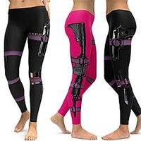 Women's Running Tights Leggings Yoga Pants Yoga Leggings Jacquard Cropped Leggings Tights Leggings Butt Lift Quick Dry Breathable Stripes Black Fuchsia Spandex Yoga Fitness Gym Workout Winter Sports Lightinthebox - thumbnail