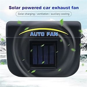 Cross-Border Amazon Auto Fan Solar Car Exhaust Fan Ventilation Fan Car Air Circulation Cooling Ventilation Lightinthebox