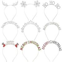 Alloy Crystal Headwear Hair Accessories Christmas Staghorn Hair Bands Merry Christmas Lightinthebox - thumbnail