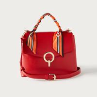 Bessie London Solid Crossbody Bag with Scarf Detail