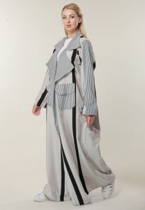 Black & White stripes Casual Abaya (XS)