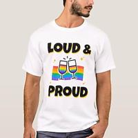 LGBT LGBTQ T-shirt Pride Shirts Rainbow Loud and Proud Funny Lesbian Gay T-shirt For Couple's Unisex Adults' Hot Stamping Pride Parade Pride Month Lightinthebox