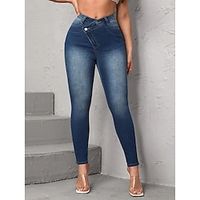 Women's Jeans Full Length Active Fashion Outdoor Street Robin's Egg Blue Deep Blue S M Fall Winter Lightinthebox - thumbnail