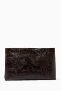 Large Pouch in Snake-Embossed Leather