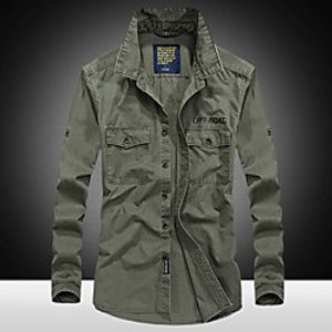 Men's Hiking Shirt  Button Down Shirts Fishing Shirt Military Tactical Shirt Long Sleeve Jacket Shirt Top Outdoor Quick Dry Lightweight Breathable Sweat wicking Autumn  Fall Spring Summer Army Lightinthebox