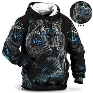 Animal Graphic Prints Daily Classic Casual Men's 3D Print Pullover Holiday Going out Streetwear Hoodies Yellow Blue Green Long Sleeve Hooded Print Spring   Fall Designer miniinthebox