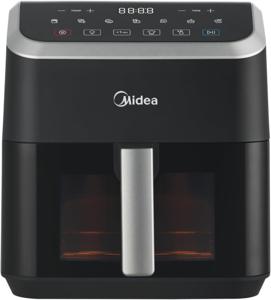 Midea Air Fryer 5L | Digital Touch Control, X Cycloneair Technology | See-Through Window | Multifunction: Fry, Grill, Broil, Roast | Timer Up to 60...