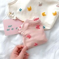 Dog Cat Vest Cartoon Fashion Cute Casual  Daily Outdoor Dog Clothes Puppy Clothes Dog Outfits Soft White Rosy Pink Costume for Girl and Boy Dog Cotton XS S M L XL Lightinthebox - thumbnail