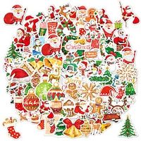 2023 Christmas Stickers Multiple 100 Holographic Laser Holiday Gift Decoration Stickers Waterproof Christmas Stickers miniinthebox - thumbnail