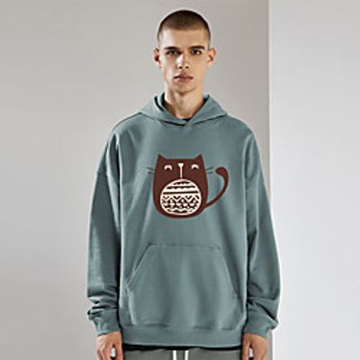 Unisex Hoodie Cartoon Print Casual Casual Hoodies Sweatshirts  Blue Yellow Khaki Lightinthebox