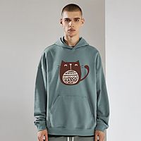 Unisex Hoodie Cartoon Print Casual Casual Hoodies Sweatshirts  Blue Yellow Khaki Lightinthebox - thumbnail