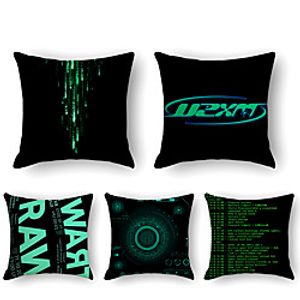 Cushion Cover 5PCS Linen Soft Print Square Throw Pillow Cover Cushion Case Pillowcase for Sofa Bedroom 45 x 45 cm (18 x 18 Inch) Superior Quality Mashine Washable Lightinthebox