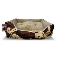 Coco Kindi Washable Sofa Fur Bed For Dogs & Cats Cow Pattern Size 3