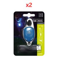 M-Pets Rechargeable LED Jewel For Dogs - Blue (Pack of 2)