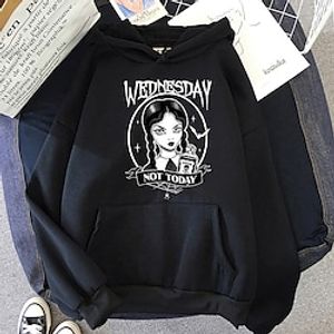 Inspired by Wednesday Addams Addams family Wednesday Hoodie Cartoon Manga Anime Front Pocket Graphic Hoodie For Men's Women's Unisex Adults' Hot Stamping 100% Polyester miniinthebox