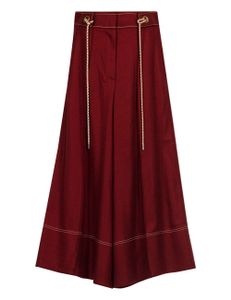 Stretch Tailored Culottes - Burgundy