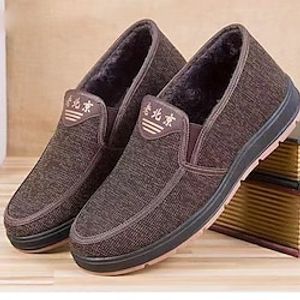 Men's Loafers  Slip-Ons Comfort Loafers Cloth Loafers Walking Casual Daily Cloth Comfortable Booties  Ankle Boots Loafer Coffee color Black Light Green Spring Fall Lightinthebox