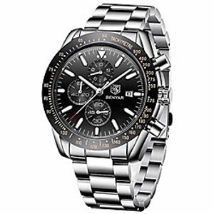 benyar chronograph wrist watch 30m waterproof classic design scratch resistant 22mm stainless steel quartz movement for men miniinthebox
