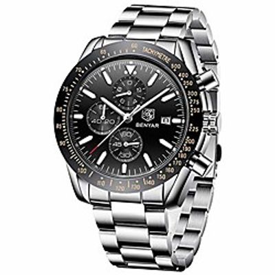 benyar chronograph wrist watch 30m waterproof classic design scratch resistant 22mm stainless steel quartz movement for men miniinthebox