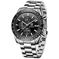 benyar chronograph wrist watch 30m waterproof classic design scratch resistant 22mm stainless steel quartz movement for men miniinthebox - thumbnail