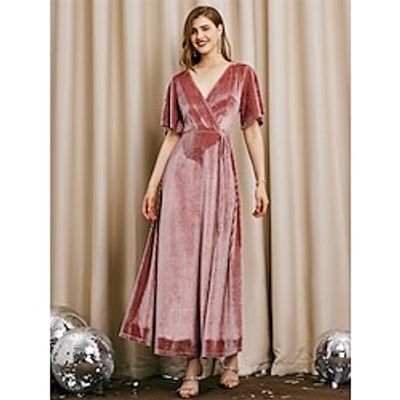 Women's Velvet Dress Prom Dress Party Dress Long Dress Maxi Dress Red Short Sleeve Pure Color Lace up Spring Fall Winter V Neck Fashion Christmas Wedding Guest Birthday 2023 S M L XL XXL Lightinthebox Women's Velvet Dress Prom Dress Party Dress Long Dress Maxi Dress Red Short Sleeve Pure Color Lace up Spring Fall Winter V Neck Fashion Christmas Wedding Guest Birthday 2023 S M L XL XXL Lightinthebox