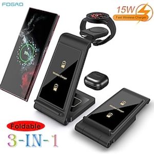 FDGAO 3 in 1 Wireless Charger for Samsung Galaxy Watch Galaxy Buds Phone Foldable Fast Charging Dock Station for Samsung Watch Active 5 4 3 2 1 GS4 GS3 Lightinthebox
