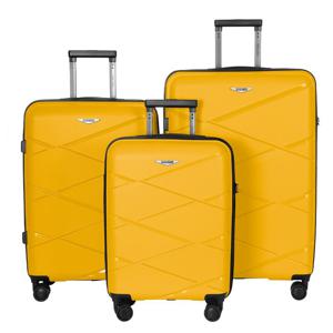 PARA JOHN Travel with Ease and Confidence - Light Weight Stylish & Durable PP Trolley Luggage Set with TSA Lock-YELLOW