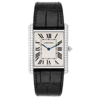 Tank Louis Xl White Gold Diamond Mens Watch Wt200006 Box Papers - thumbnail