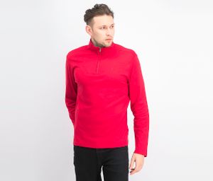 Mens Solid Liquid Touch Quarter-Zip Sweater  Chili Pepper