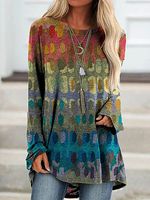 Floral-Print Long Sleeve T-Shirt